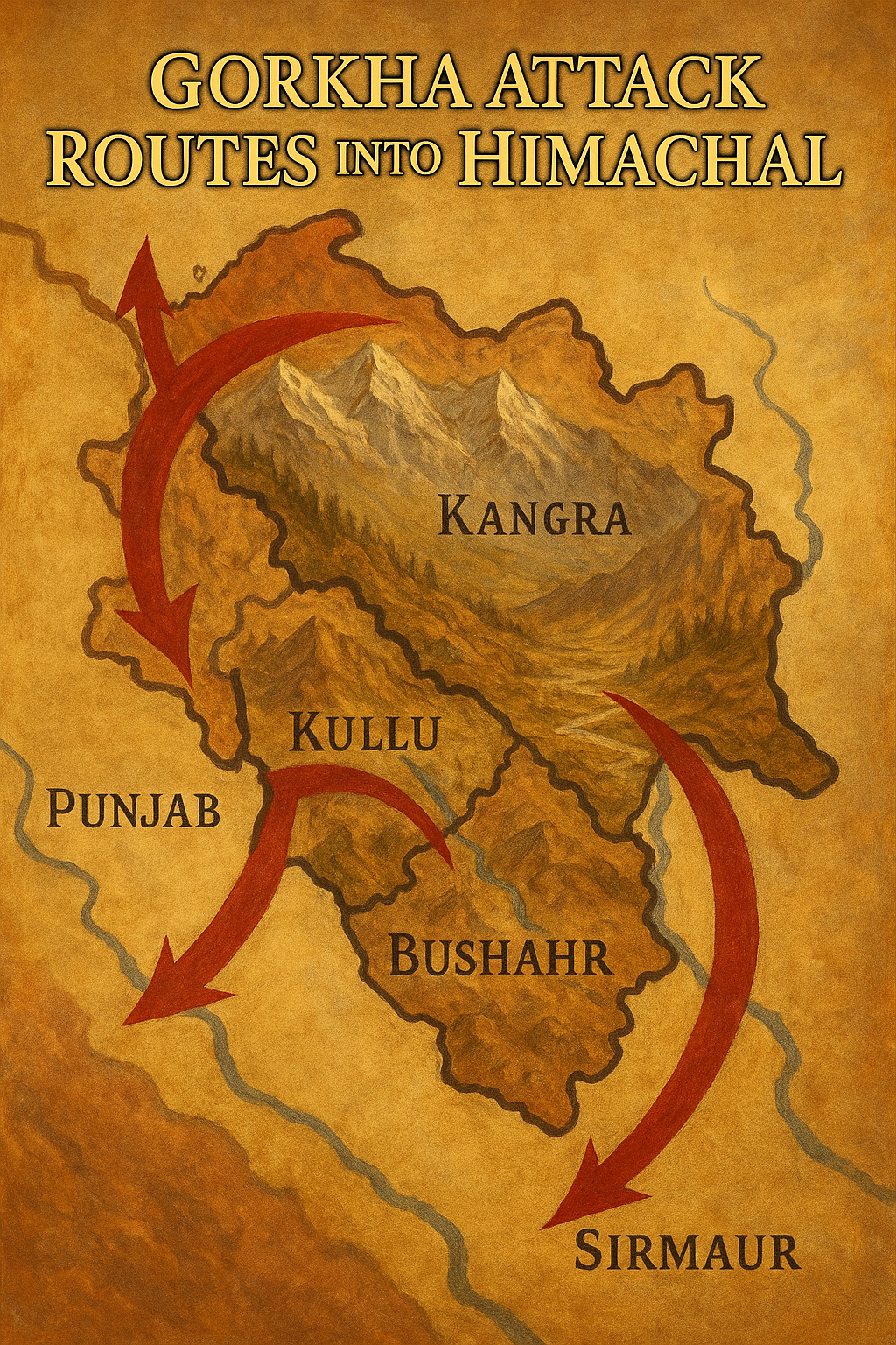 Gorkha attack routes into himachal .png